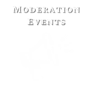 Moderation und Events visuelle Darstellung mit Icon
